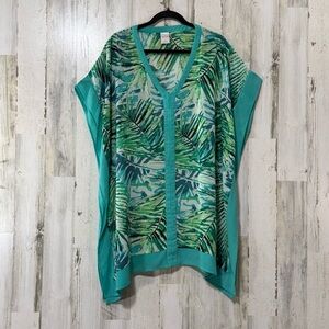 Merona Tropical Leaf Print Swim Cover-Up